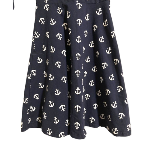ANCHOR Dress - Rue 21 Navy Blue & White Anchor Pattern Dress With Bow - Small - Picture 6 of 8